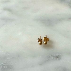 14k solid gold beaded stud earrings